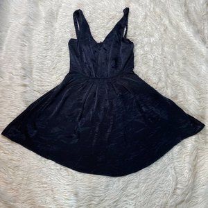Mini Dress Womens Small Satin Sleeveless  Preppy Black Whimsygoth Emo